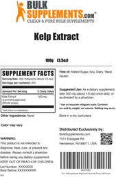 Label for Kelp Extract