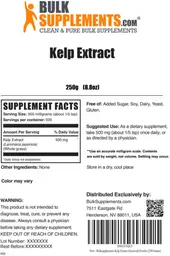 Label for Kelp Extract
