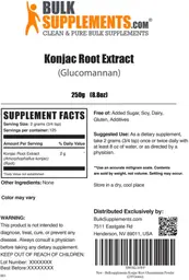 Label for Konjac Root Extract