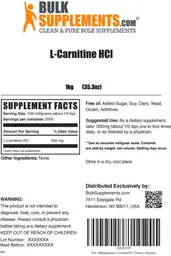 Label for L-Carnitine HCl
