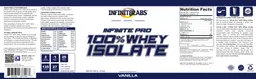 Label for Infinite Pro 100% Whey Isolate Vanilla