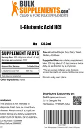 Label for L-Glutamic Acid HCl