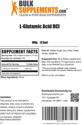Label for L-Glutamic Acid HCl
