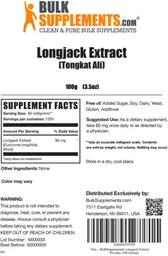 Label for Longjack Extract