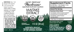 Label for Maitake Extract