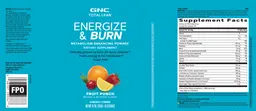 Label for Energize & Burn Fruit Punch