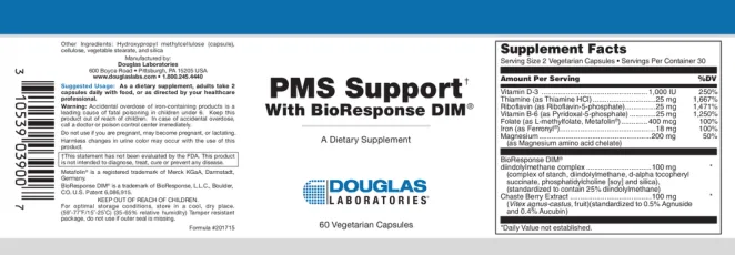 Label for PMS Support With BioResponse DIM