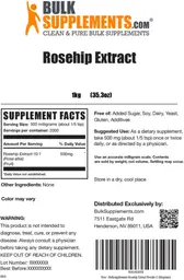 Label for Rosehip Extract