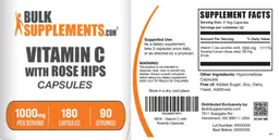 Label for Vitamin C with Rose Hips Capsules 1000 mg