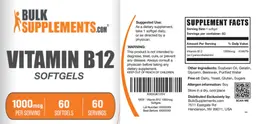 Label for Vitamin B12 Softgels 1000 mcg