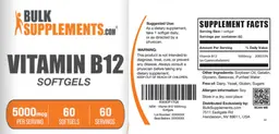 Label for Vitamin B12 Softgels 5000 mcg