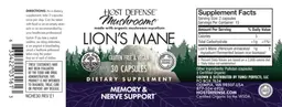 Label for Lion's Mane