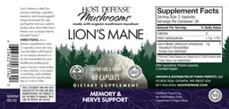 Label for Lion's Mane