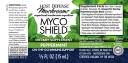Label for MycoShield Spray Peppermint