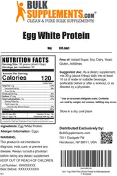 Label for Egg White Protein