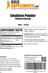 Label for Eleuthero Powder (Siberian Ginseng)