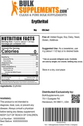 Label for Erythritol