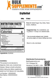 Label for Erythritol