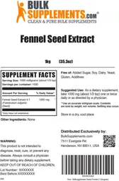 Label for Fennel Seed Extract