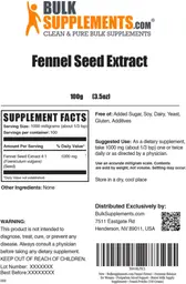 Label for Fennel Seed Extract