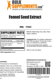 Label for Fennel Seed Extract