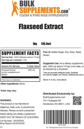 Label for Flaxseed Extract