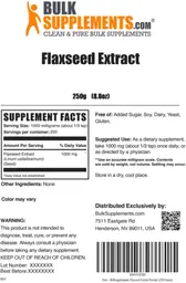 Label for Flaxseed Extract