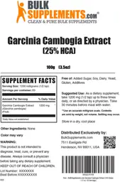 Label for Garcinia Cambogia Extract (25% HCA)