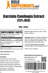Label for Garcinia Cambogia Extract (25% HCA)
