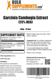 Label for Garcinia Cambogia Extract (25% HCA)
