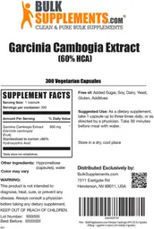 Label for Garcinia Cambogia Extract (60% HCA) 500 mg