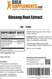Label for Ginseng Root Extract