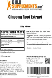 Label for Ginseng Root Extract
