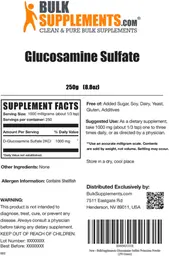 Label for Glucosamine Sulfate