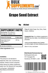 Label for Grape Seed Extract