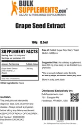 Label for Grape Seed Extract