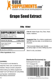 Label for Grape Seed Extract