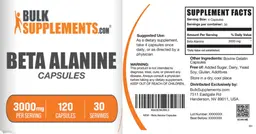 Label for Beta Alanine 3000 mg