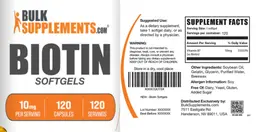 Label for Biotin Softgels 10mg