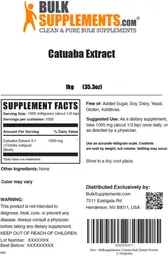Label for Catuaba Extract