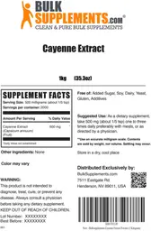 Label for Cayenne Extract