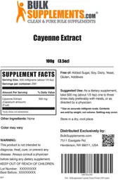 Label for Cayenne Extract