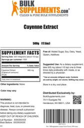 Label for Cayenne Extract