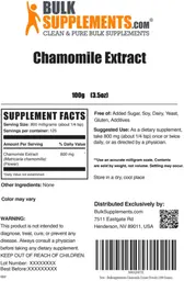 Label for Chamomile Extract