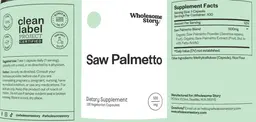 Label for Saw Palmetto 500 mg