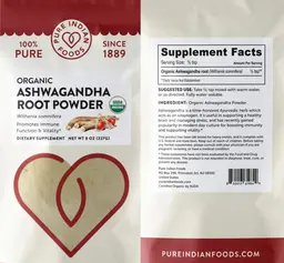 Label for Organic Ashwagandha Root Powder