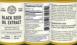 Label for Black Seed Oil Extract