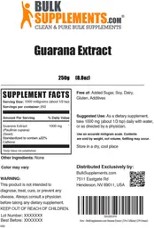 Label for Guarana Extract