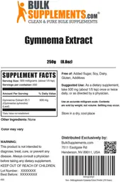 Label for Gymnema Extract