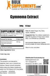 Label for Gymnema Extract